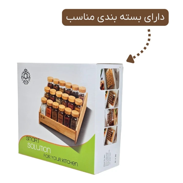 جاادویه چوبی مکارتی ۱۸عددی استند دار مدلJA05